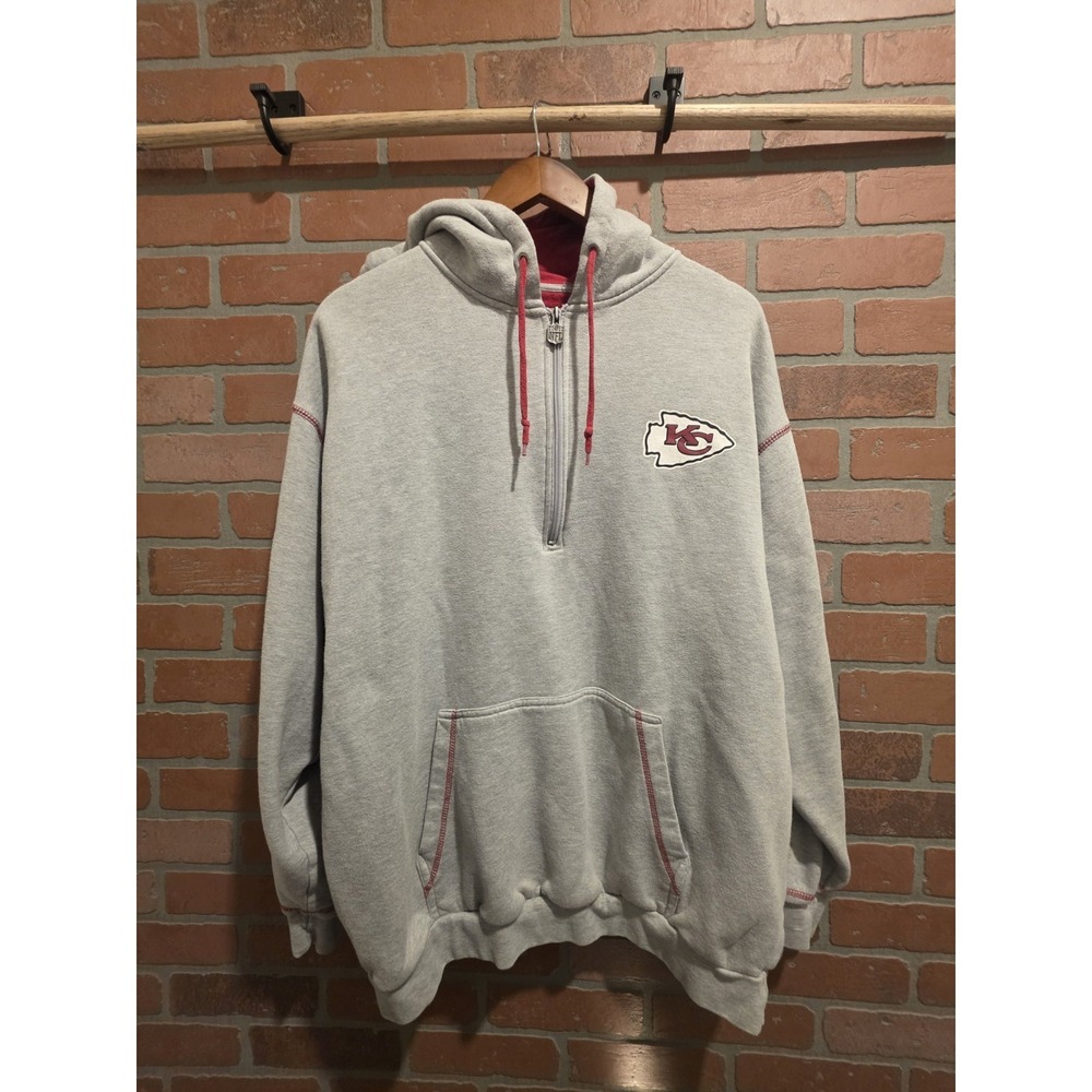 Kansas City Chiefs NFL Football Hoodie 1/4 Zip Stretchy Pullover XL Sku 41